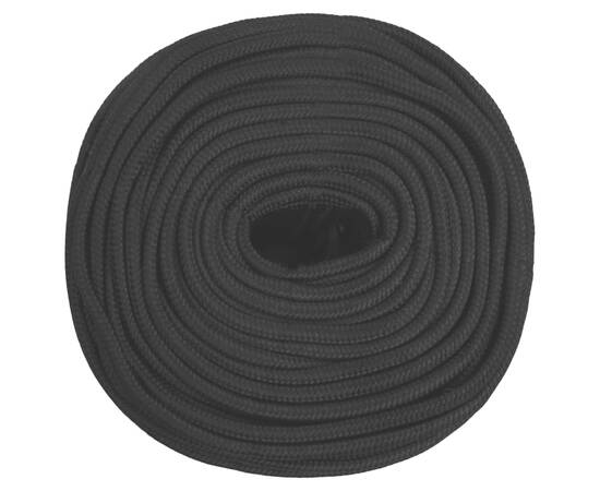 Frânghie de lucru, negru, 10 mm, 100 m, poliester, 3 image