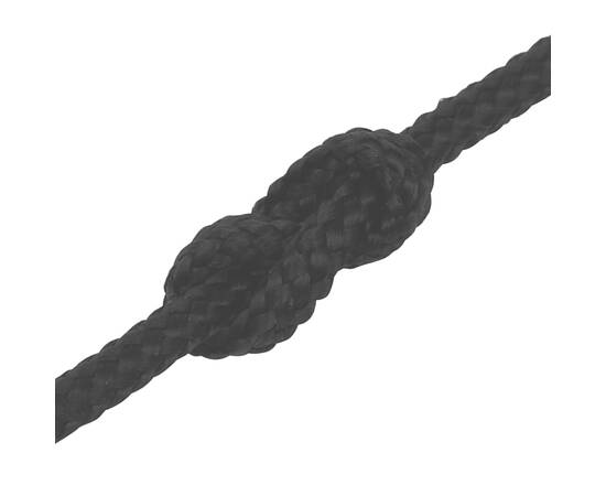 Frânghie de lucru, negru, 2 mm, 25 m, poliester, 5 image