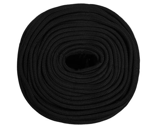Frânghie de lucru, negru, 6 mm, 25 m, poliester, 3 image