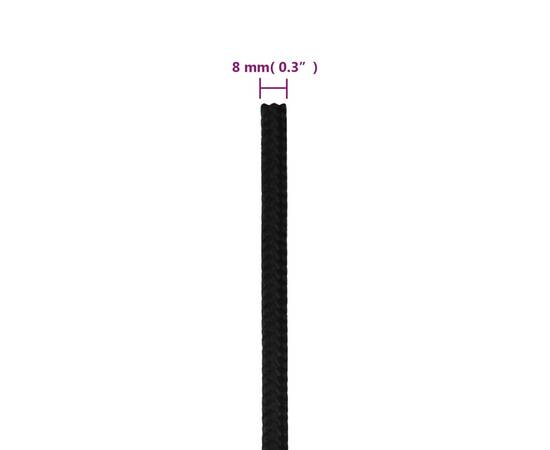 Frânghie de lucru, negru, 8 mm, 250 m, polipropilenă, 6 image