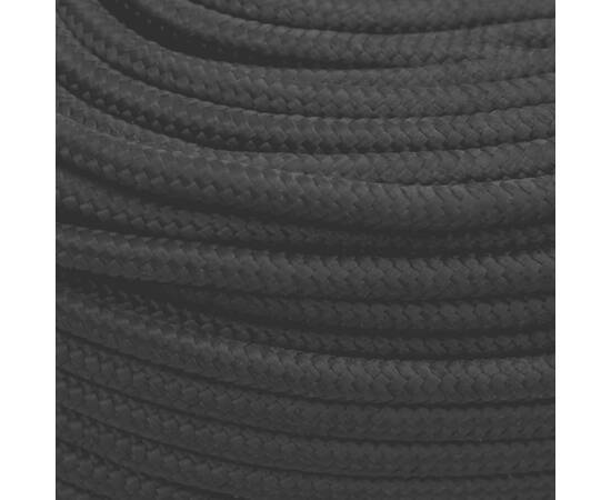 Frânghie de lucru, negru, 8 mm, 50 m, poliester, 4 image