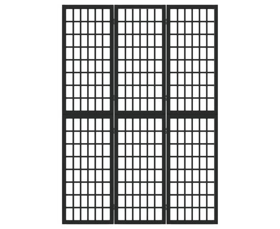 Paravan pliabil cu 3 panouri, stil japonez, negru, 120x170 cm, 3 image