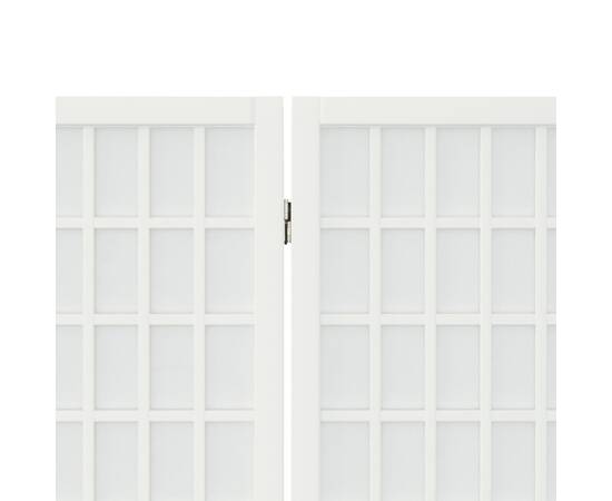 Paravan pliabil cu 4 panouri, stil japonez, alb, 160x170 cm, 5 image