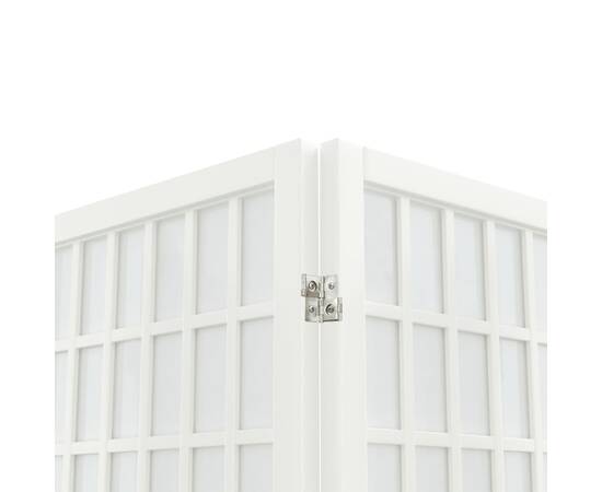 Paravan pliabil cu 6 panouri, stil japonez, alb, 240x170 cm, 6 image