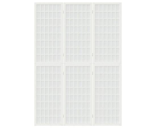 Paravan pliabil de cameră 3 panouri alb 120x170 cm stil japonez, 3 image