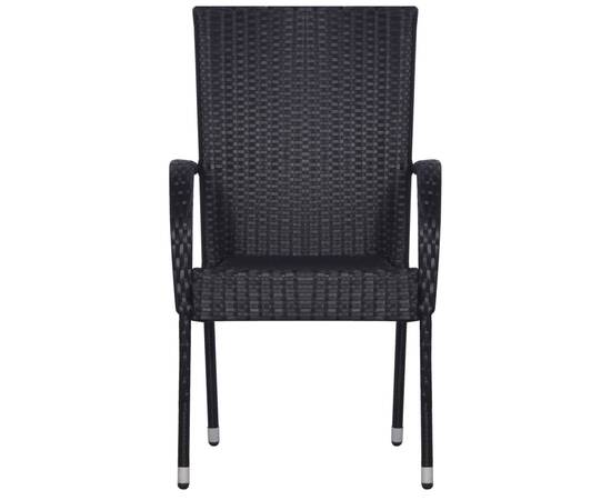 Set mobilier de grădină, 5 piese, negru, poliratan, 6 image