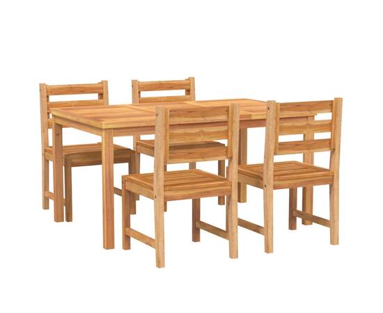 Set de sufragerie de grădină, lemn masiv de tec, 5 piese, 3 image
