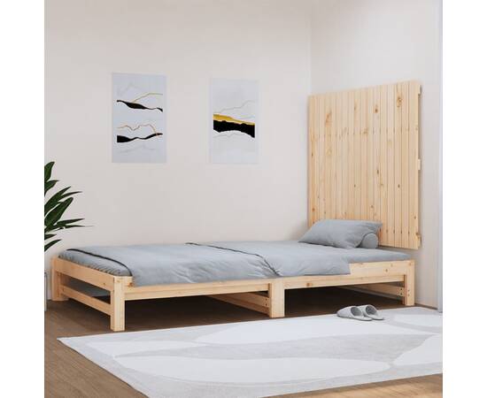 Tăblie de pat pentru perete, 108x3x90 cm, lemn masiv de pin