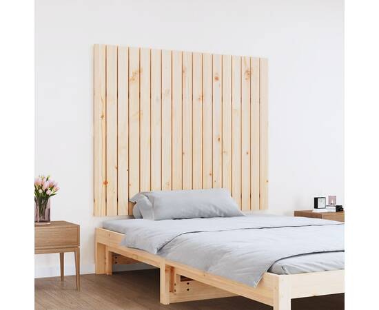 Tăblie de pat pentru perete, 108x3x90 cm, lemn masiv de pin, 3 image