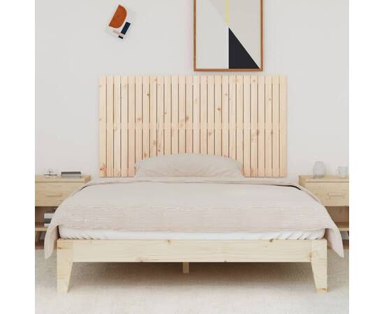 Tăblie de pat pentru perete, 166x3x90 cm, lemn masiv de pin, 3 image