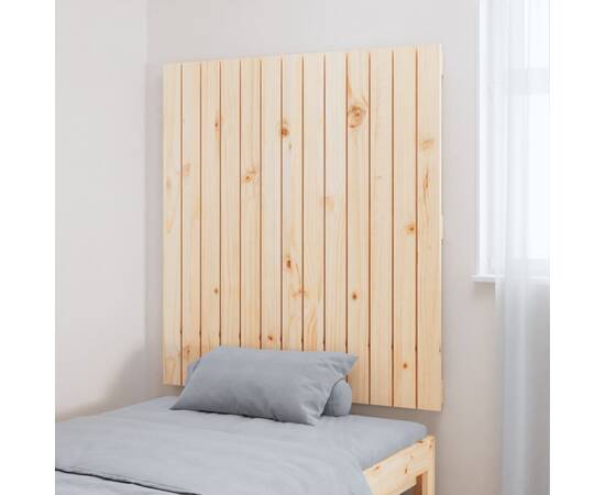 Tăblie de pat pentru perete, 82,5x3x90 cm, lemn masiv de pin, 3 image