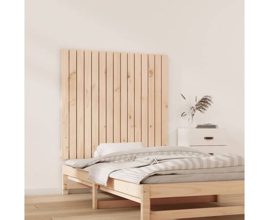 Tăblie de pat pentru perete, 95,5x3x90 cm, lemn masiv de pin, 3 image