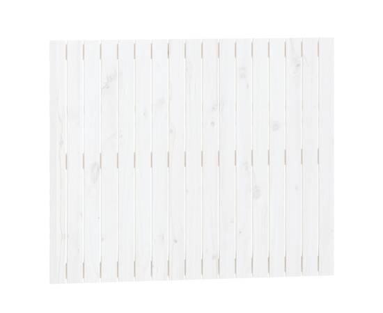 Tăblie de pat pentru perete, alb, 108x3x90 cm, lemn masiv pin, 2 image