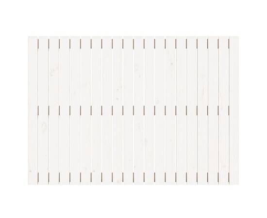 Tăblie de pat pentru perete, alb, 127,5x3x90 cm, lemn masiv pin, 4 image