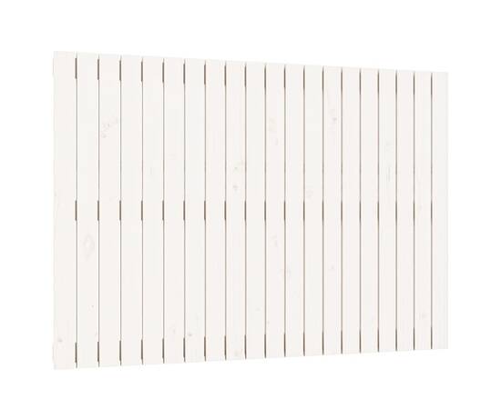 Tăblie de pat pentru perete, alb, 127,5x3x90 cm, lemn masiv pin, 2 image