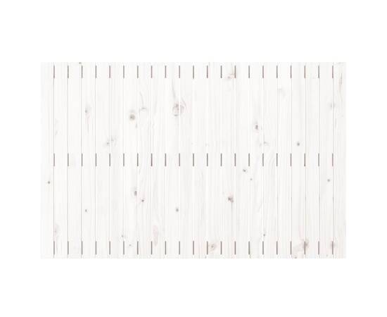 Tăblie de pat pentru perete, alb, 140x3x90 cm, lemn masiv pin, 4 image