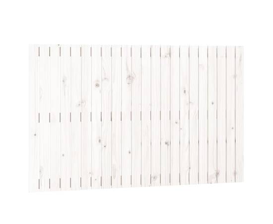Tăblie de pat pentru perete, alb, 140x3x90 cm, lemn masiv pin, 2 image