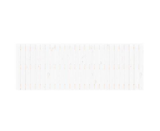Tăblie de pat pentru perete, alb, 166x3x60 cm, lemn masiv pin, 4 image
