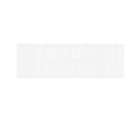 Tăblie de pat pentru perete, alb, 185x3x60 cm, lemn masiv pin, 4 image