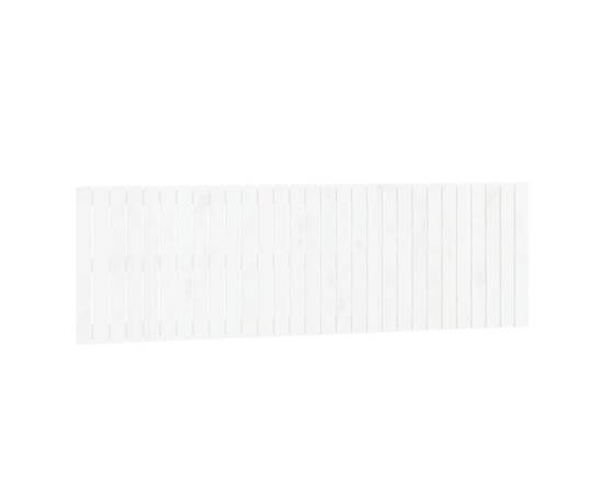 Tăblie de pat pentru perete, alb, 185x3x60 cm, lemn masiv pin, 2 image