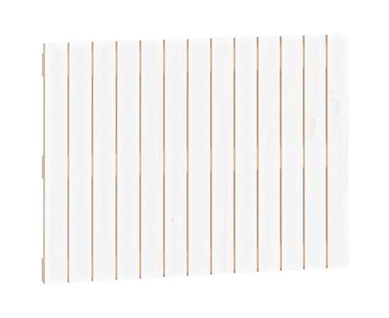 Tăblie de pat pentru perete, alb, 82,5x3x60 cm, lemn masiv pin, 2 image
