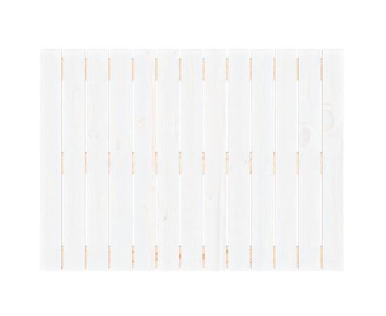 Tăblie de pat pentru perete, alb, 82,5x3x60 cm, lemn masiv pin, 4 image