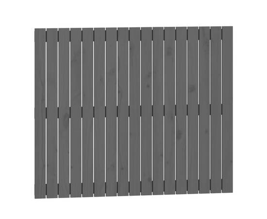 Tăblie de pat pentru perete, gri, 108x3x90 cm, lemn masiv pin, 2 image