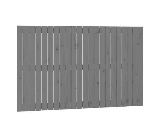 Tăblie de pat pentru perete, gri, 140x3x90 cm, lemn masiv pin, 2 image