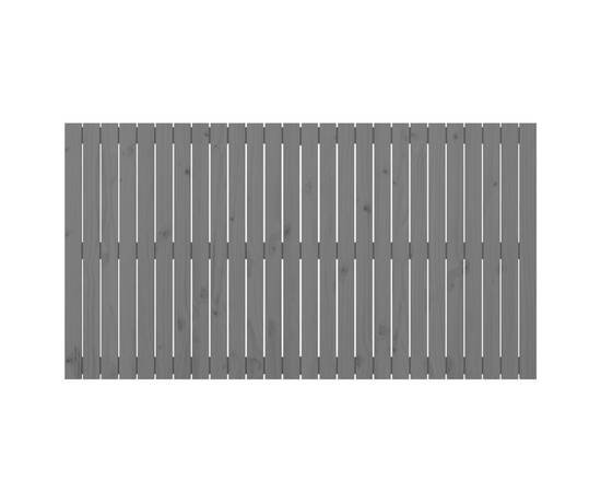 Tăblie de pat pentru perete, gri, 166x3x90 cm, lemn masiv pin, 4 image