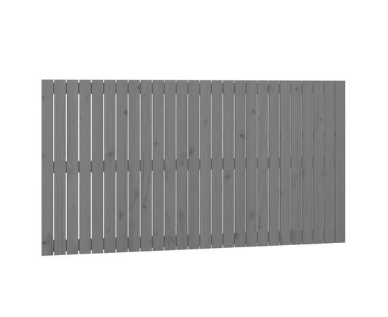 Tăblie de pat pentru perete, gri, 166x3x90 cm, lemn masiv pin, 2 image