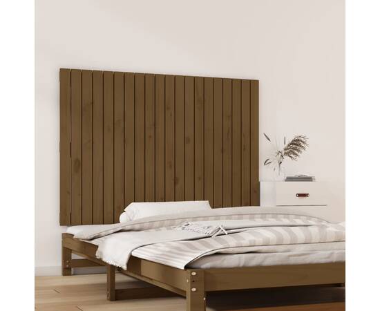 Tăblie de pat pentru perete, maro miere, 127,5x3x90 cm, 3 image
