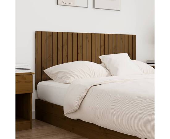Tăblie de pat pentru perete, maro miere, 140x3x60 cm, 3 image