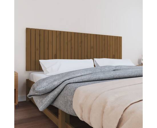 Tăblie de pat pentru perete, maro miere, 185x3x60 cm