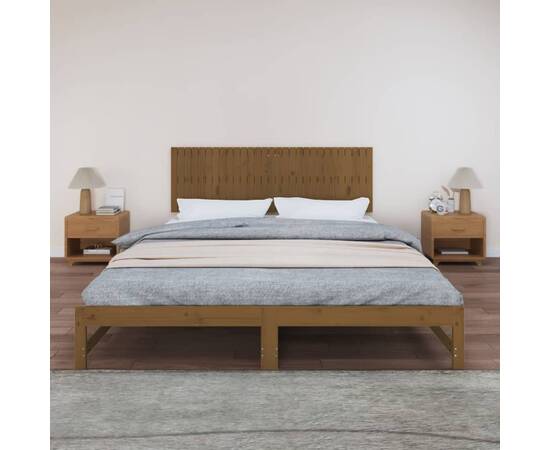 Tăblie de pat pentru perete, maro miere, 185x3x60 cm, 3 image