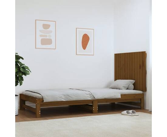 Tăblie de pat pentru perete, maro miere, 82,5x3x60 cm