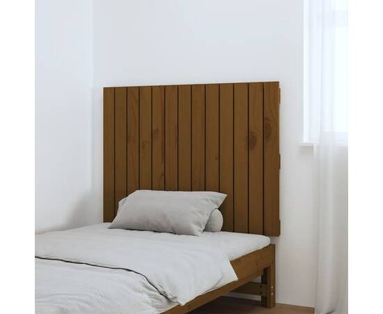 Tăblie de pat pentru perete, maro miere, 82,5x3x60 cm, 3 image
