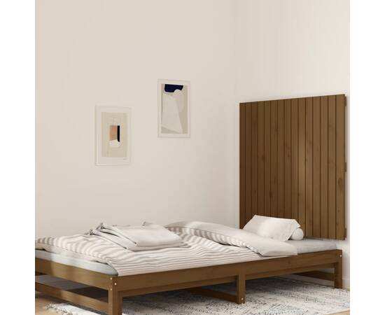 Tăblie de pat pentru perete, maro miere, 95,5x3x90 cm