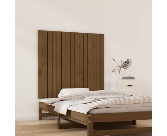 Tăblie de pat pentru perete, maro miere, 95,5x3x90 cm, 3 image