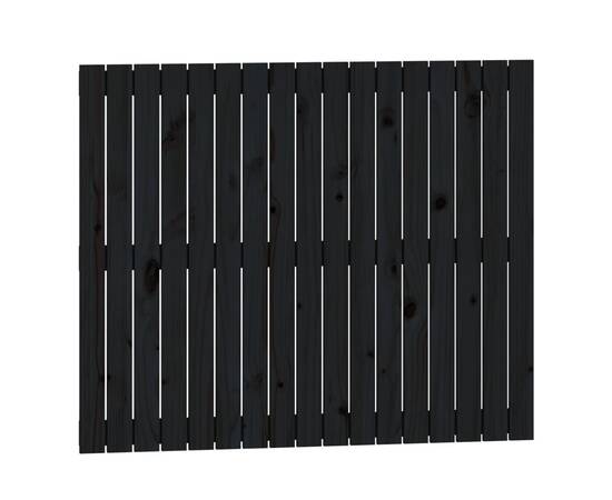 Tăblie de pat pentru perete, negru, 108x3x90 cm, lemn masiv pin, 2 image