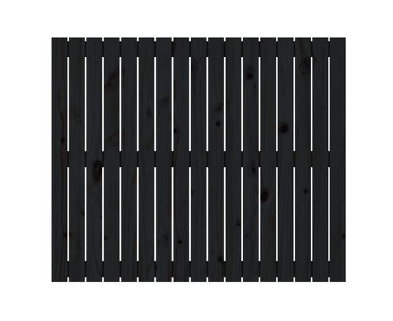 Tăblie de pat pentru perete, negru, 108x3x90 cm, lemn masiv pin, 4 image