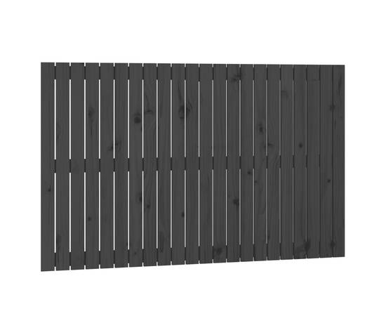 Tăblie de pat pentru perete, negru, 140x3x90 cm, lemn masiv pin, 2 image