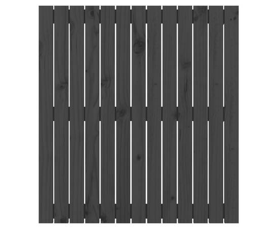 Tăblie de pat pentru perete, negru, 82,5x3x90 cm lemn masiv pin, 4 image