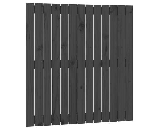 Tăblie de pat pentru perete, negru, 82,5x3x90 cm lemn masiv pin, 2 image