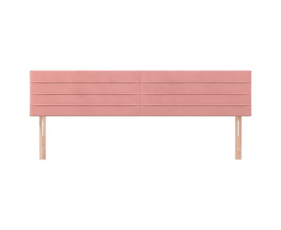 Tăblii de pat, 2 buc, roz, 90x5x78/88 cm, catifea, 3 image
