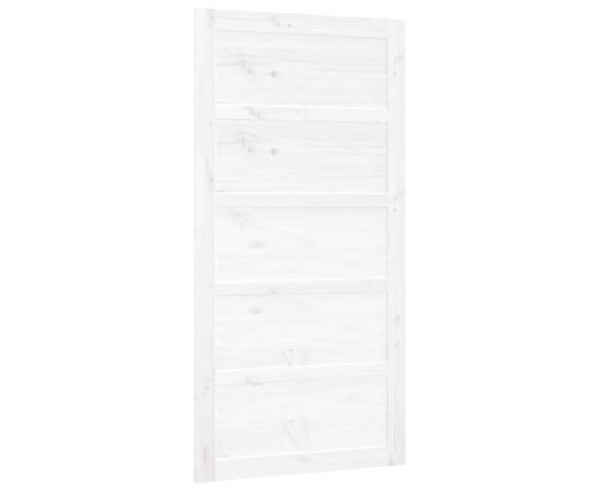 Ușă de hambar, alb, 100x1,8x204,5 cm, lemn masiv de pin, 2 image