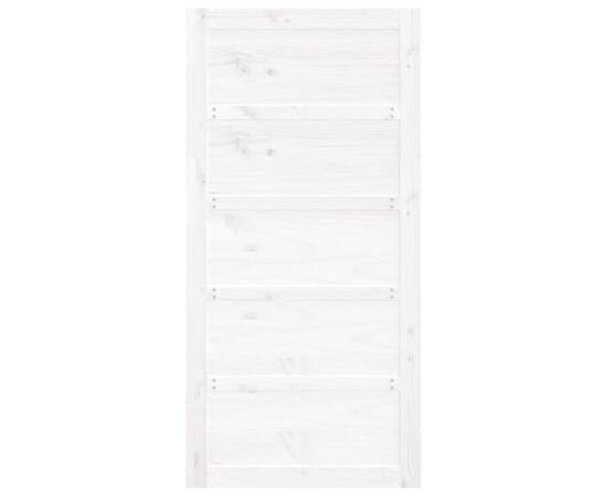 Ușă de hambar, alb, 100x1,8x204,5 cm, lemn masiv de pin, 5 image