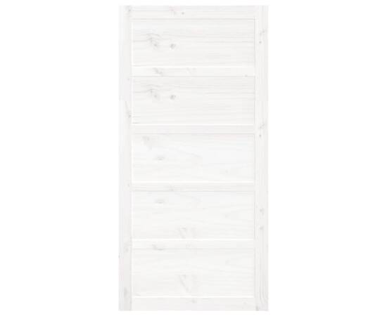 Ușă de hambar, alb, 100x1,8x204,5 cm, lemn masiv de pin, 4 image