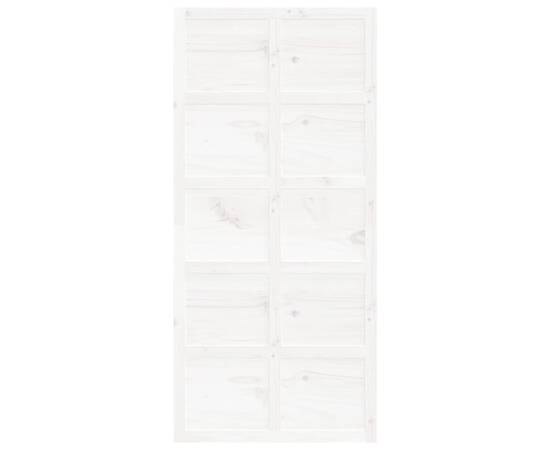 Ușă de hambar, alb, 100x1,8x214 cm, lemn masiv de pin, 4 image