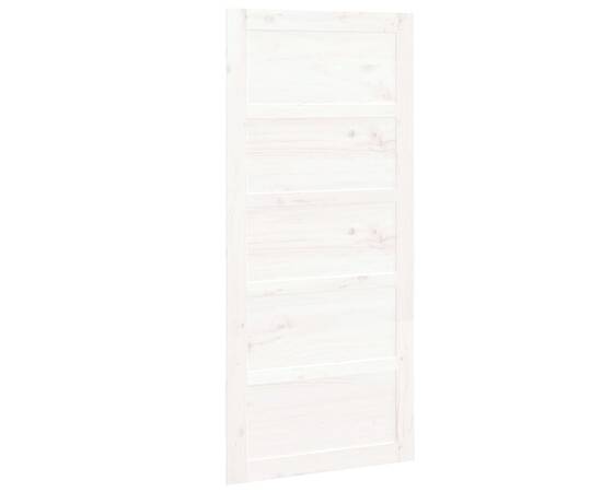 Ușă de hambar, alb, 90x1,8x204,5 cm, lemn masiv de pin, 2 image