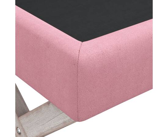 Taburet de depozitare, roz, 110x45x49 cm, catifea, 5 image